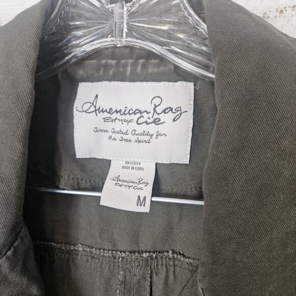 American Rag Women Medium Khaki Full Zip Utility Field Vest Military Practical - Picture 3 of 10